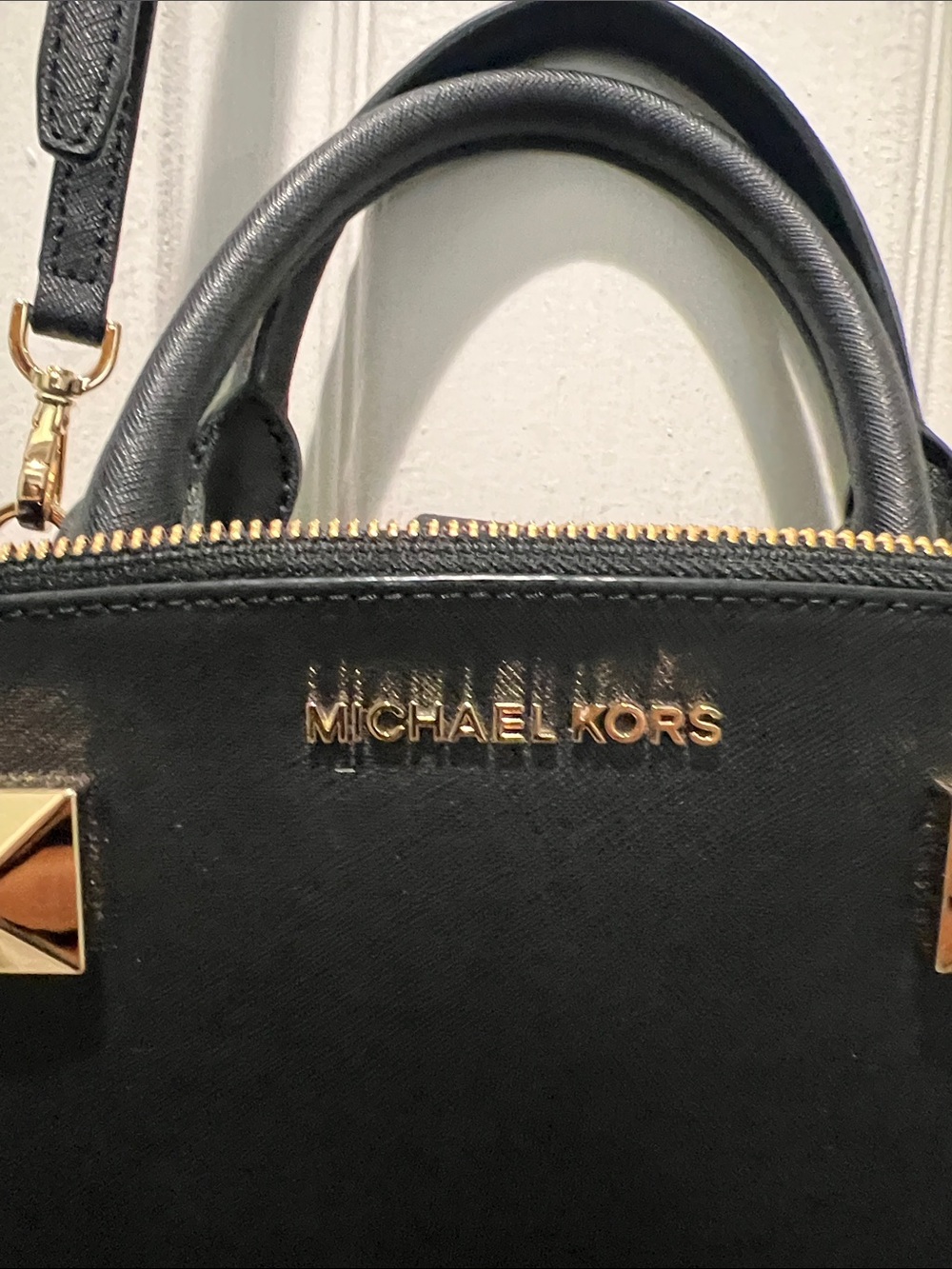 Michael Kors Black Satchel with Gold Hardware - Picture 2 of 11